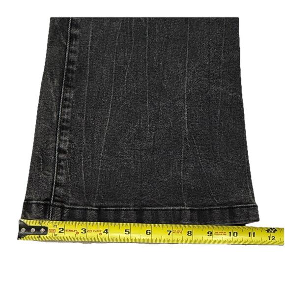 Ava & Viv Jeans Womens 16 Faded Black High Rise Flare Stretch Denim Pants - Picture 5 of 7